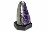 Deep Purple Amethyst Geode With Wood Base - Uruguay #368333-3